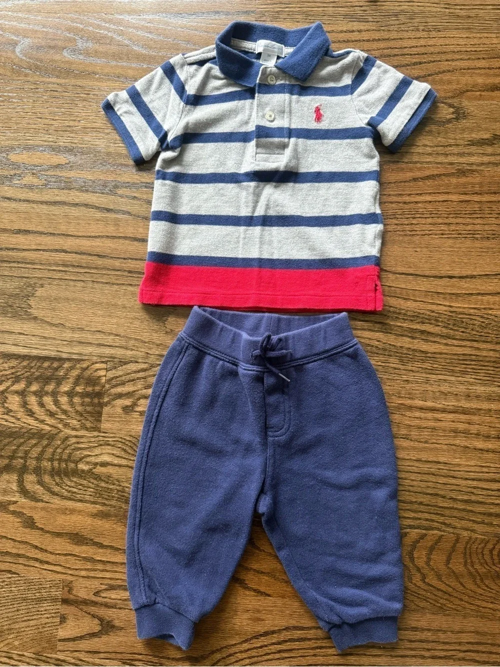 Ralph Lauren & Carter’s Baby Boy Footed Pajama Bundle Sweatshirt Pants 9 Months